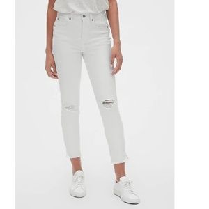 NWT Gap High Rise True Skinny Jeans 25 White c908